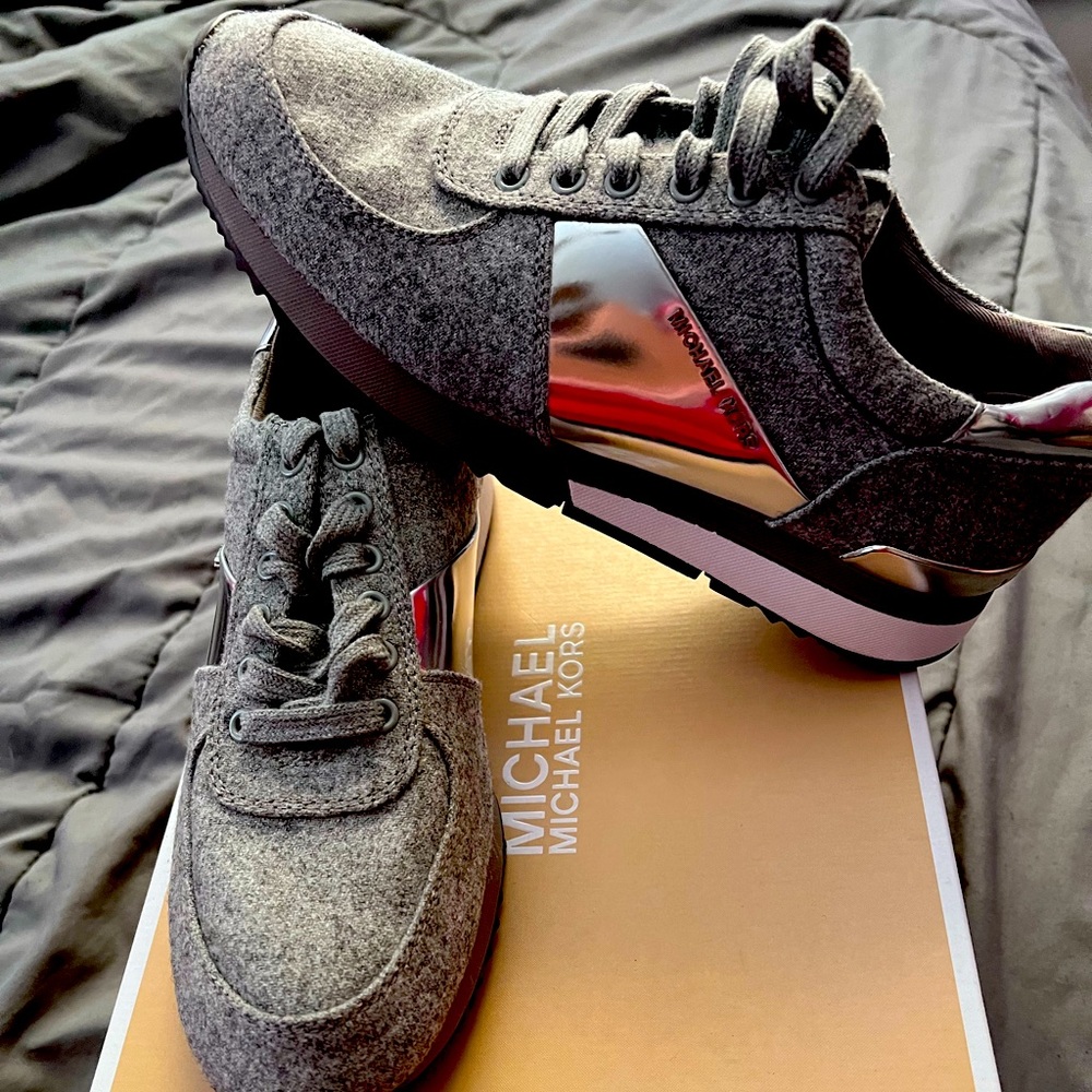 Michael Kors gray fashion sneakers size 8.5